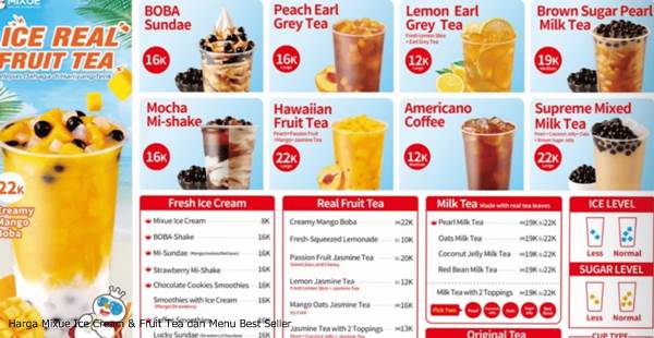 Harga Mixue Ice Cream & Fruit Tea dan Menu Best Seller