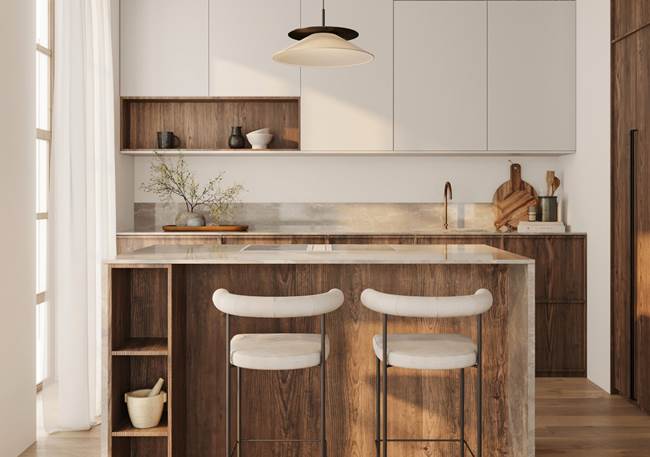 Dapur Minimalis dengan Sentuhan Kayu untuk Nuansa Hangat-1