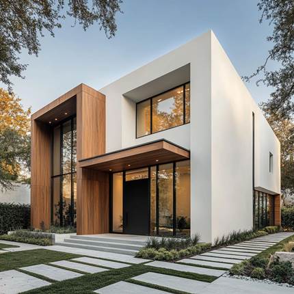 Fasad Rumah Minimalis dengan Sentuhan Natural