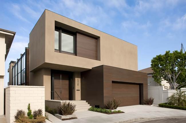 Fasad Rumah dengan Elemen Geometris