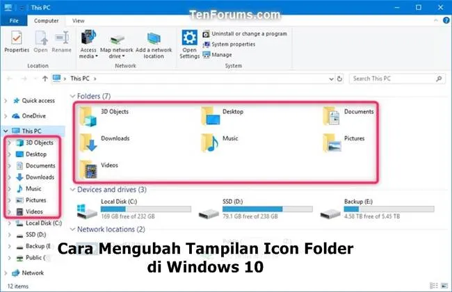 Cara Mengubah Tampilan Icon Folder di Windows 10
